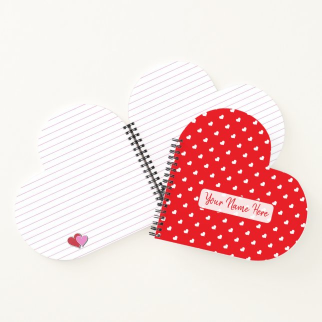 Hearts Happy Valentine’s Day Modern Love Pattern Notebook (Inside)