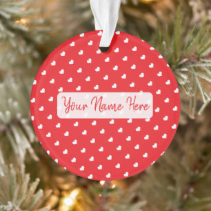 Hearts Happy Valentine’s Day Modern Love Pattern Ornament