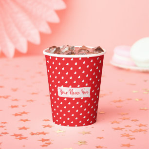 Hearts Happy Valentine’s Day Modern Love Pattern Paper Cups