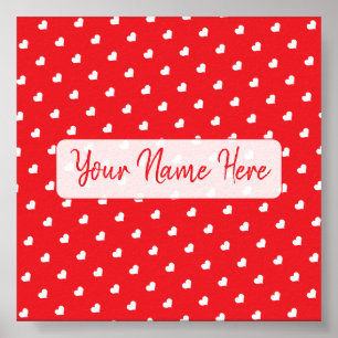 Hearts Happy Valentine’s Day Modern Love Pattern Poster