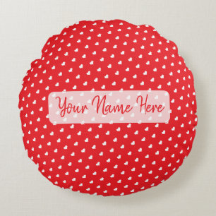 Hearts Happy Valentine’s Day Modern Love Pattern Round Cushion