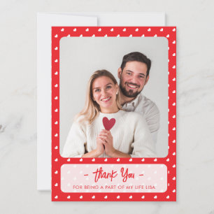 Hearts Happy Valentine’s Day Modern Love Pattern Thank You Card
