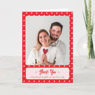 Hearts Happy Valentine’s Day Modern Love Pattern Thank You Card