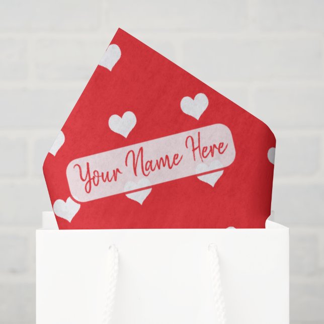 Hearts Happy Valentine’s Day Modern Love Pattern Tissue Paper (Gift Bag)