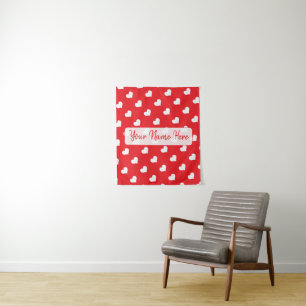 Hearts Happy Valentine's Day Modern Love Pattern Tapestry