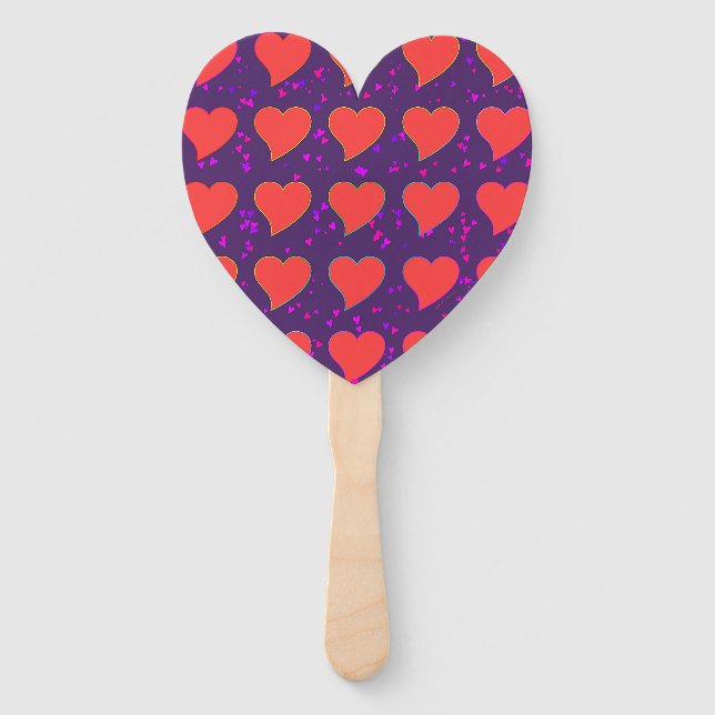 Hearts Heart Shape On Blue Hand Fan (Front)