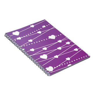 Hearts, hearts, hearts!! (purple) spiral notebook