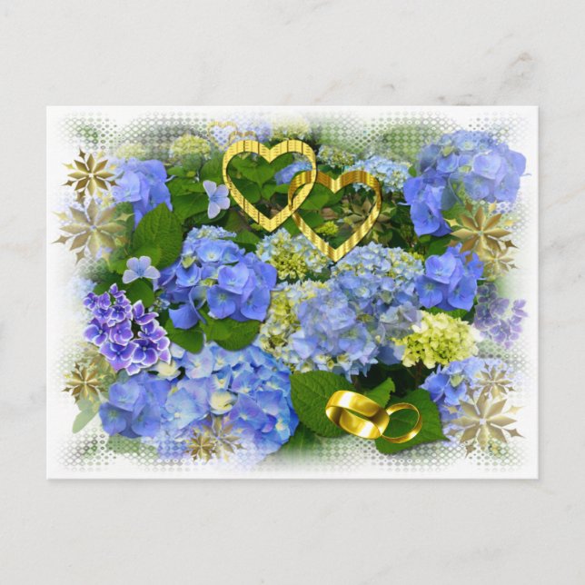 HEARTS & HYDRANGEAS ~ Postcard (Front)