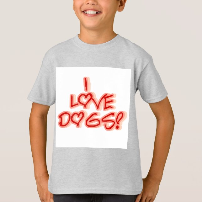 Hearts I Love Dogs Tshirts and Gifts (Front)