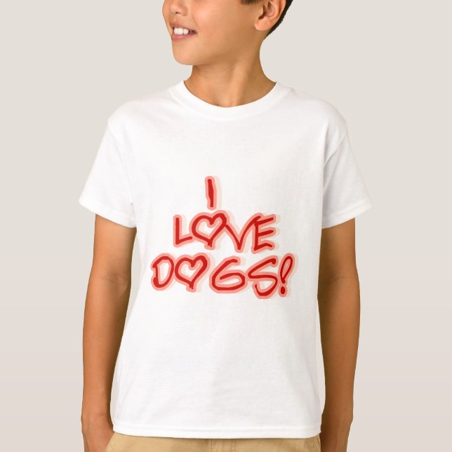 Hearts I Love Dogs Tshirts and Gifts (Front)