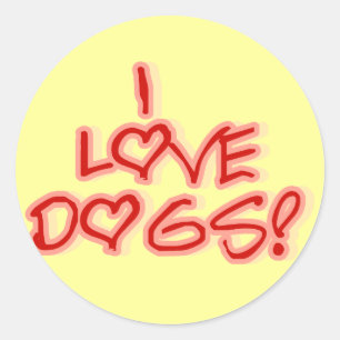 Hearts I Love Dogs Tshirts and Gifts Classic Round Sticker