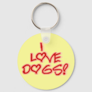 Hearts I Love Dogs Tshirts and Gifts Key Ring