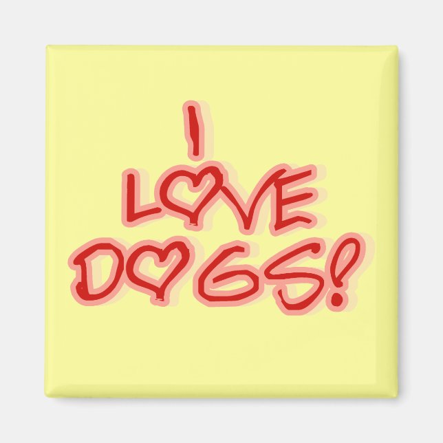 Hearts I Love Dogs Tshirts and Gifts Magnet (Front)