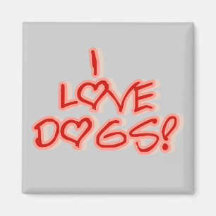 Hearts I Love Dogs Tshirts and Gifts Magnet