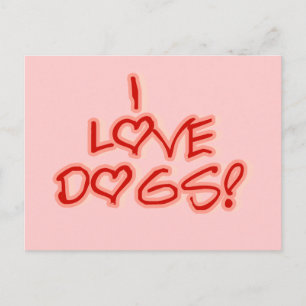 Hearts I Love Dogs Tshirts and Gifts Postcard