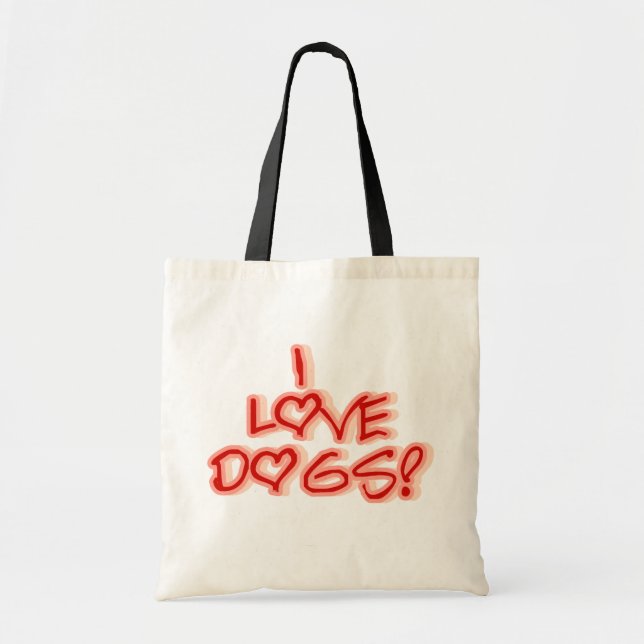 Hearts I Love Dogs Tshirts and Gifts Tote Bag (Front)