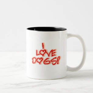 Hearts I Love Dogs Tshirts and Gifts Two-Tone Coffee Mug
