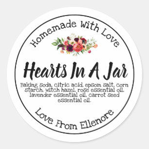 Hearts In A Jar Bath Bomb Classic Round Sticker