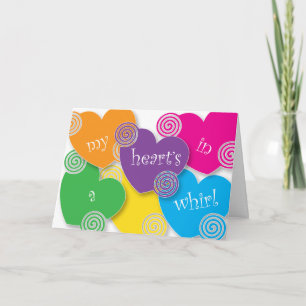 Heart's in a Whirl Valentine Holiday Card