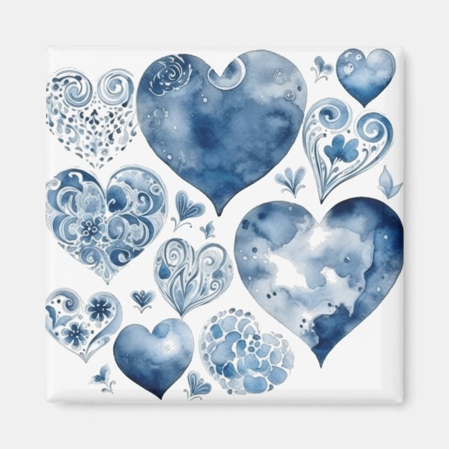 Hearts in Delft Blue  Magnet (Front)