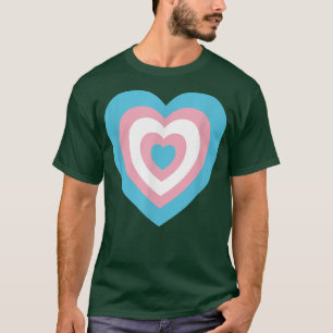 Hearts in LGBT Transgender Pride Colors  LGBTQ Tra T-Shirt