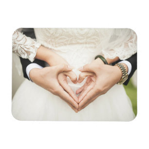 Hearts in Our Hands Wedding Magnet