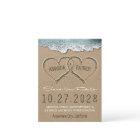 Hearts in the Sand Beach Shore Save The Date Cards