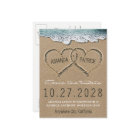 Hearts in the Sand Beach Shore Save The Date Cards