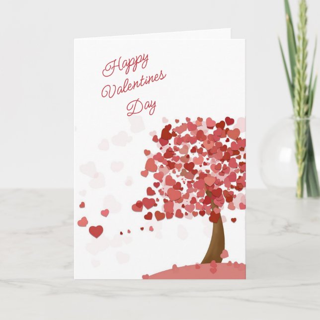 Hearts in the wind Valentine's Day card (Front)