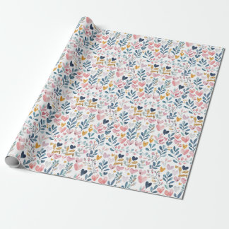 Hearts in Watercolor Wrapping Paper