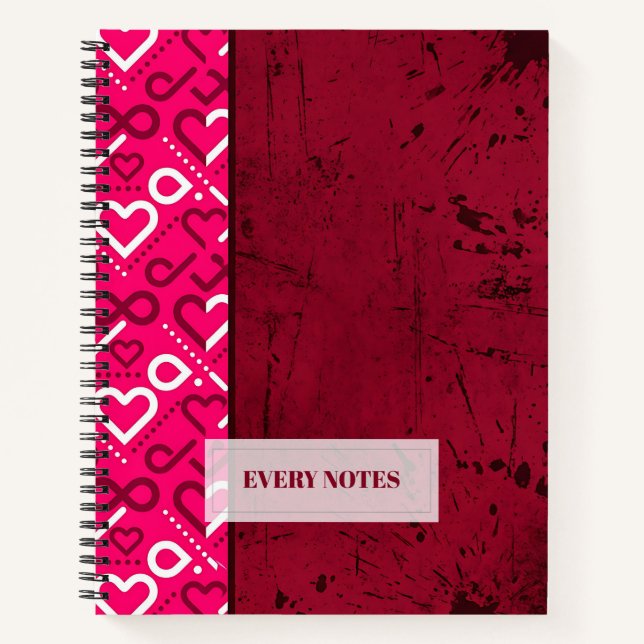 Hearts & Infinity Split Notebook (Front)
