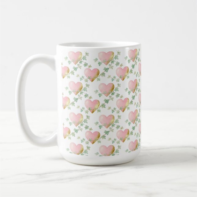 Hearts Intertwined with Ivy Coffee Mug (Left)