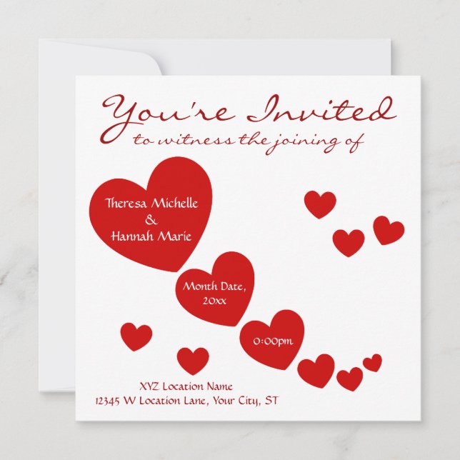 Hearts Invitation (Front)