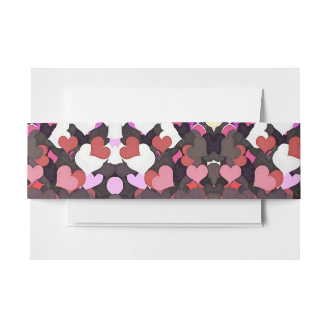 HEARTS INVITATION BELLY BAND (Front Example)