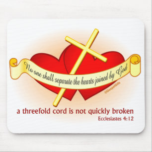 Hearts joined by God Christian gift Mouse Pad