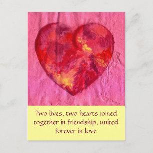 Hearts joined in Love Postcard