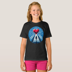 Heart's Journey in Pixels - Emotional Growth Art T-Shirt