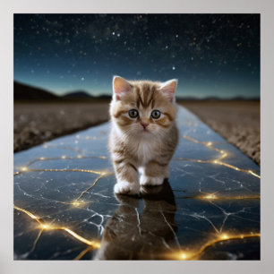 Heart's Journey: Kitten & Lost Love Quote  Poster