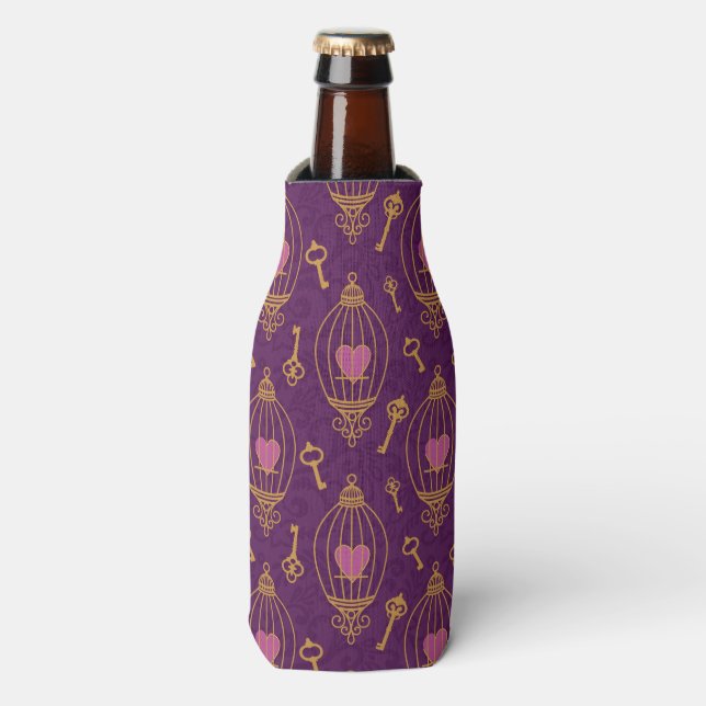 Hearts-keys-pattern Bottle Cooler (Bottle Front)