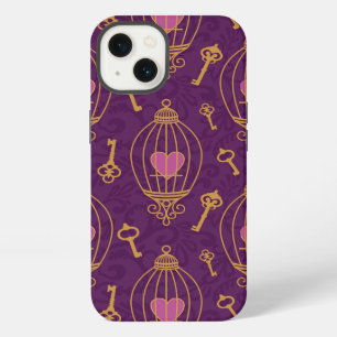 Hearts-keys-pattern iPhone 13 Case