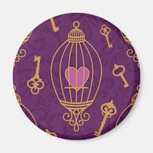 Hearts-keys-pattern Magnet