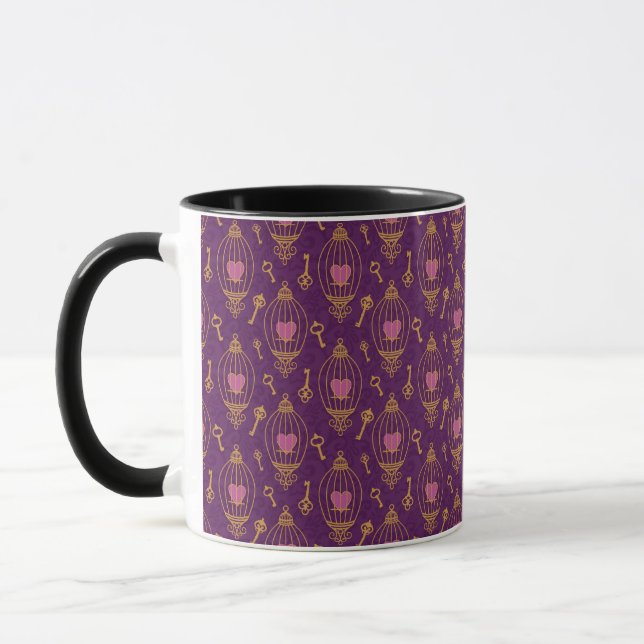 Hearts-keys-pattern Mug (Left)