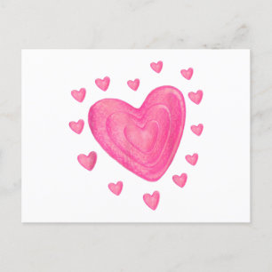 Hearts Kids School Valentines Day Girls Boys Postcard