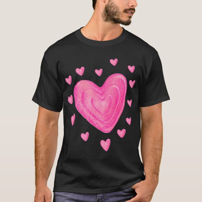 Hearts  Kids School Valentines Day Girls Boys T-Shirt (Front)
