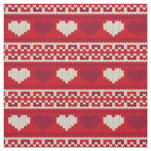 Hearts knitting seamless pattern 1 + your ideas fabric