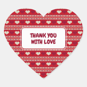 Hearts knitting seamless pattern 1 + your ideas heart sticker