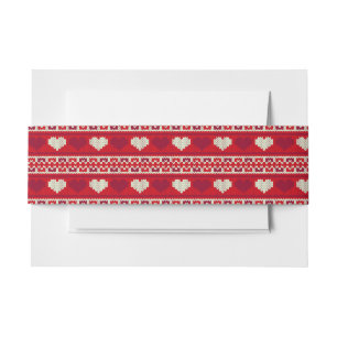 Hearts knitting seamless pattern 1 + your ideas invitation belly band