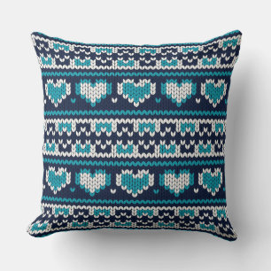 Hearts knitting seamless pattern 2 + your ideas cushion