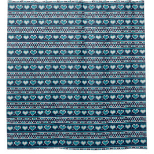 Hearts knitting seamless pattern 2 + your ideas shower curtain