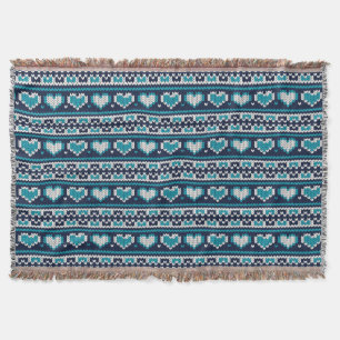 Hearts knitting seamless pattern 2 + your ideas throw blanket